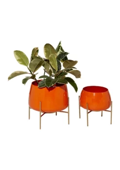 Deals ❤️ Modern Metal Planter - Set of 2 by Monroe Lane 🤩