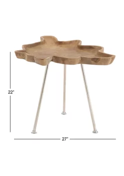 Best reviews of 🥰 Contemporary Teak Wood Accent Table by Monroe Lane 🥰 -Monroe Lane Sales Belk 8990