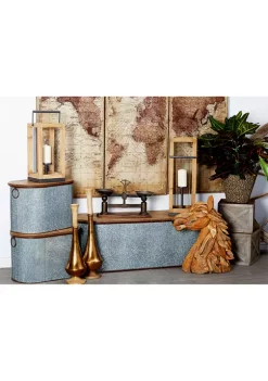 Deals ⭐ Farmhouse Metal Storage Bench - Set of 3 by Monroe Lane 🎁 -Monroe Lane Sales Belk 9051