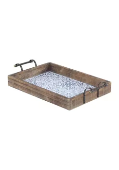 Hot Sale ✔️ Farmhouse Wood Tray - Set of 2 by Monroe Lane ✨ -Monroe Lane Sales Belk 9379