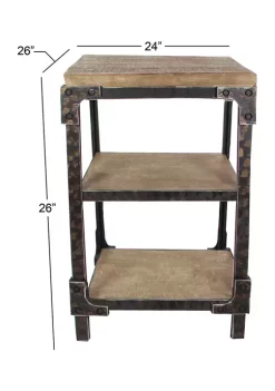 New 🎉 Industrial Wood Accent Table by Monroe Lane 🔥 -Monroe Lane Sales Belk 9383