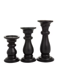 Top 10 🥰 Traditional Mango Wood Candle Holder - Set of 3 by Monroe Lane ✔️ -Monroe Lane Sales Belk 939