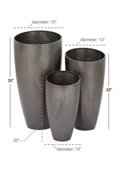 Best Sale 😍 Contemporary Metal Planter - Set of 3 by Monroe Lane 🤩 -Monroe Lane Sales Belk 9439