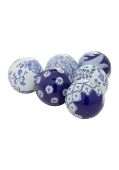 Outlet 🔔 Traditional Ceramic Orbs & Vase Filler - Set of 6 by Monroe Lane 🌟 -Monroe Lane Sales Belk 947