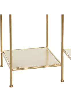 Buy 🔔 Gold Metal Contemporary Shelving Unit - Set of 2 by Monroe Lane 😉 -Monroe Lane Sales Belk 9473