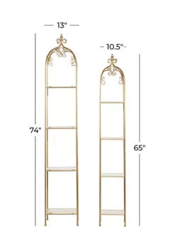 Buy 🔔 Gold Metal Contemporary Shelving Unit - Set of 2 by Monroe Lane 😉 -Monroe Lane Sales Belk 9474