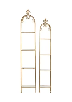 Buy 🔔 Gold Metal Contemporary Shelving Unit - Set of 2 by Monroe Lane 😉 -Monroe Lane Sales Belk 9475