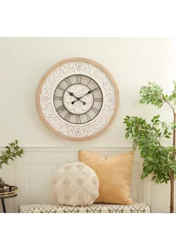 Buy ✔️ Farmhouse Wood Wall Clock by Monroe Lane 😉