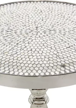 Outlet ⭐ Glam Aluminum Accent Table by Monroe Lane 🤩 -Monroe Lane Sales Belk 9612