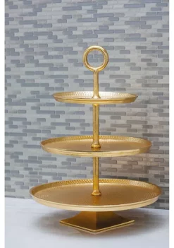 Flash Sale ❤️ Glam Aluminum Tiered Server by Monroe Lane ⭐ -Monroe Lane Sales Belk 963