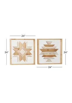 Outlet 🤩 Rustic Wood Wall Decor - Set of 2 by Monroe Lane 😍 -Monroe Lane Sales Belk 9665