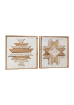 Outlet 🤩 Rustic Wood Wall Decor - Set of 2 by Monroe Lane 😍 -Monroe Lane Sales Belk 9666