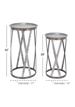 Outlet 🤩 Farmhouse Iron Accent Table - Set Of 2 by Monroe Lane 😍 -Monroe Lane Sales Belk 9670