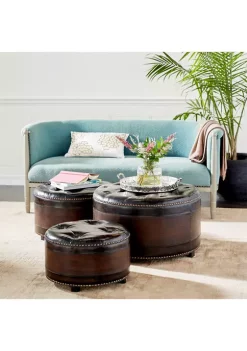 Coupon 🧨 Georgia State Panthers Traditional Wood Storage Ottoman - Set of 3 by Monroe Lane 👏 -Monroe Lane Sales Belk 9740