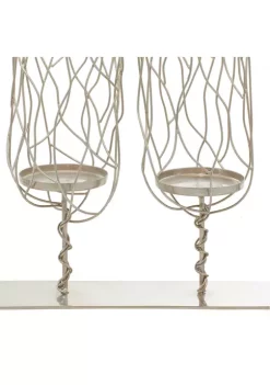 Brand new 💯 Contemporary Stainless Steel Candle Holder by Monroe Lane ⭐ -Monroe Lane Sales Belk 9806