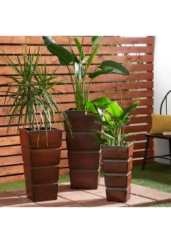 Outlet 🤩 Rustic Metal Planter - Set of 3 by Monroe Lane 👏