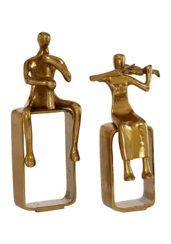 Best Sale 🎁 Modern Aluminum Sculpture - Set of 2 by Monroe Lane ⭐ -Monroe Lane Sales Belk 9868