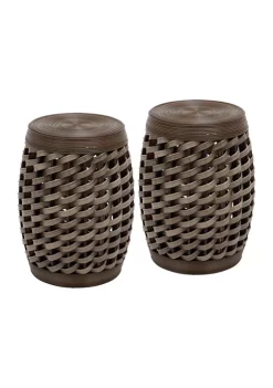 Budget 😉 Eclectic Rattan Accent Table - Set of 2 by Monroe Lane 🛒 -Monroe Lane Sales Belk 9874