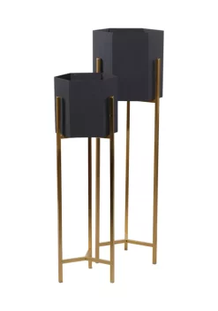 Top 10 💯 Contemporary Metal Planter - Set of 2 by Monroe Lane 🛒 -Monroe Lane Sales Belk 9921