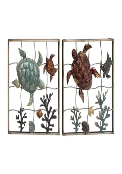 Top 10 🥰 Coastal Metal Wall Decor - Set of 2 by Monroe Lane 🎁