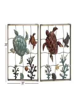 Top 10 🥰 Coastal Metal Wall Decor - Set of 2 by Monroe Lane 🎁 -Monroe Lane Sales Belk 9934