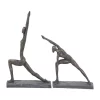 Promo ✔️ Set of 2 Brass Polystone Modern Yoga Sculpture by Monroe Lane ✔️