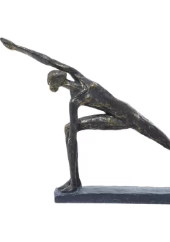 Promo ✔️ Set of 2 Brass Polystone Modern Yoga Sculpture by Monroe Lane ✔️ -Monroe Lane Sales Belk 9979