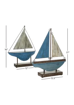Discount 🔔 Coastal Metal Sculpture - Set of 2 by Monroe Lane 🛒 -Monroe Lane Sales Belk 9989